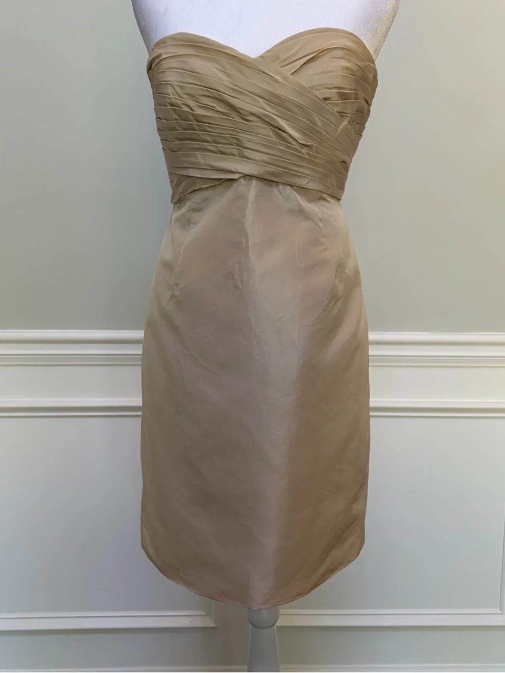 J. Crew Kristin Strapless Silk Taffeta Cocktail Dress Sz 8p